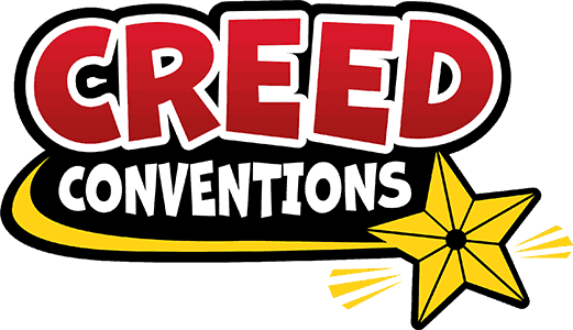 Creed Conventions logo with star on yellow background