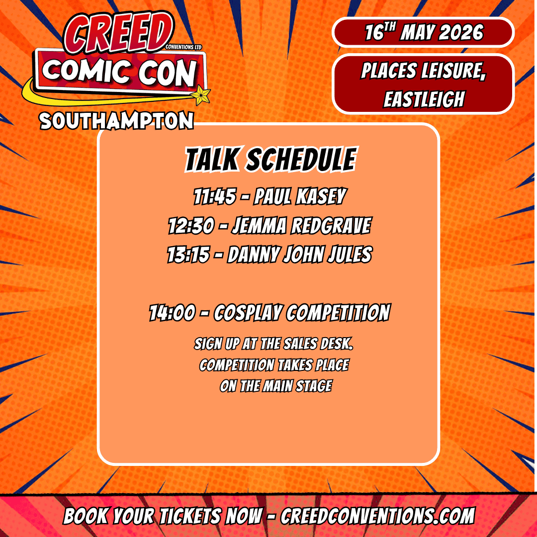 Creed Comic Con Southampton talk schedule poster